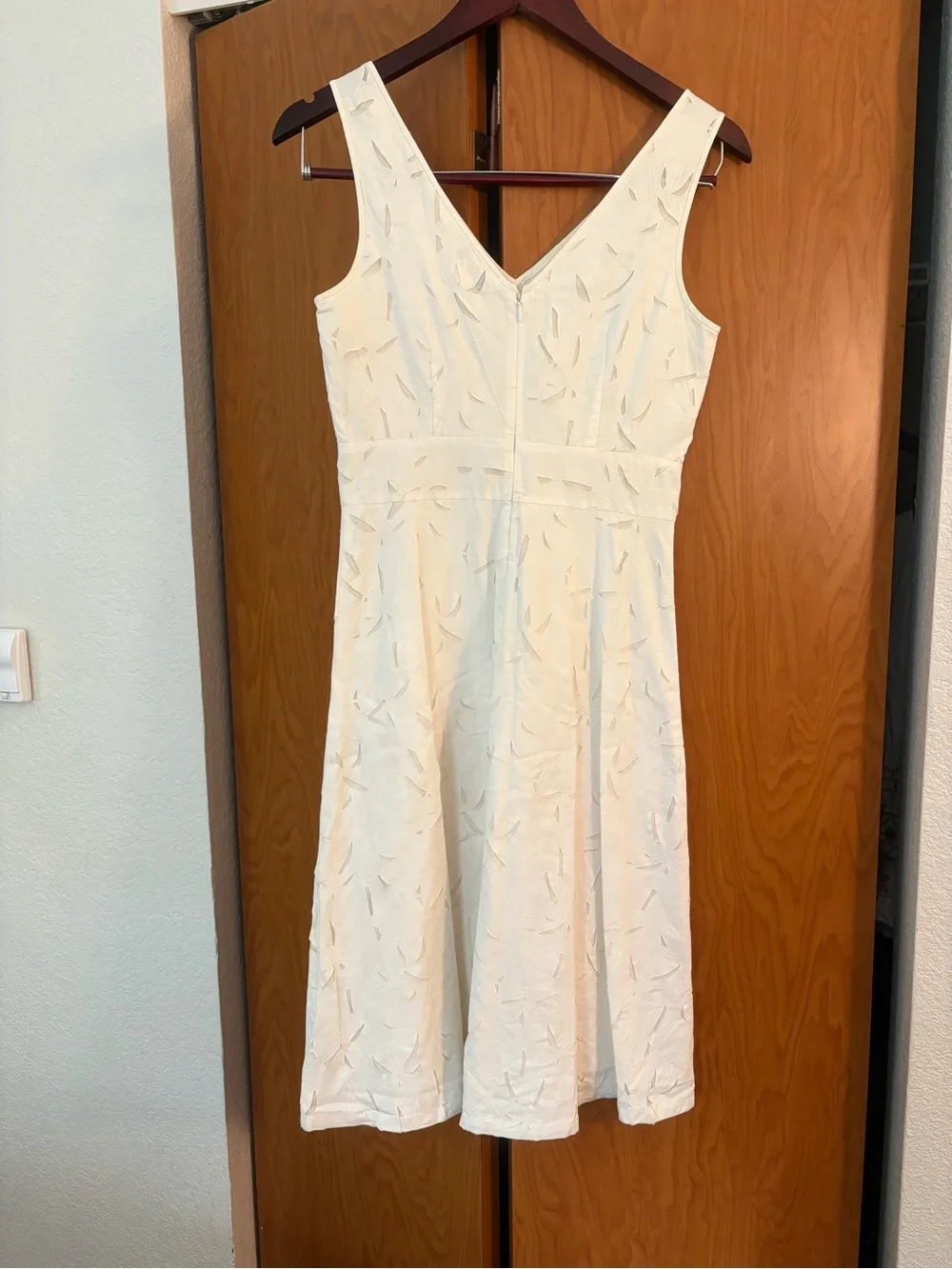 J.Crew Petite Cream Embroidered Fit & Flare Dress P4